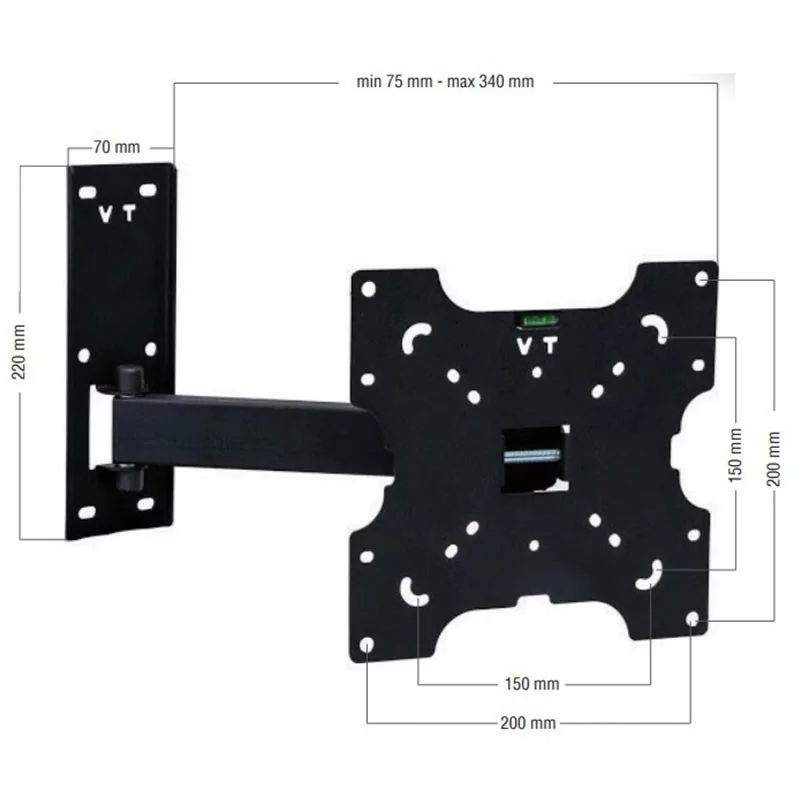 Suporte TV Vontech 22-32" Braço Inclinável KT-320 HT PRO