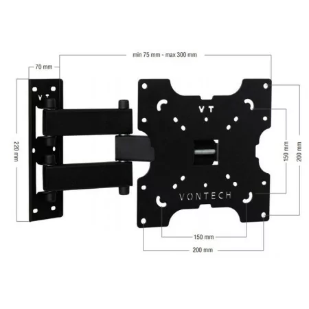 Vontech TV Stand - 22 "to 42" - Double Rotating Arm