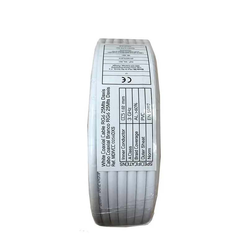 Cable Coaxial RG6 - 25M Daxis - Blanco