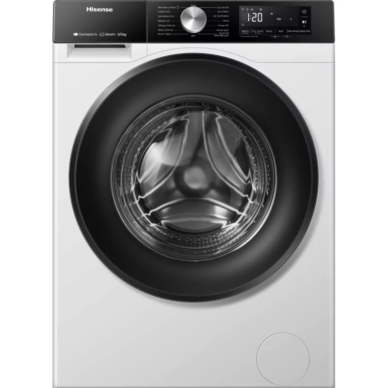 Kontrolsat - Máquina de Lavar e Secar Hisense WD3S8043BW3 (8/5kg - Classe A/D - Wi-Fi) Kontrolsat - Máquina de Lavar e Secar Hisense WD3S8043BW3 (8/5kg - Classe A/D - Wi-Fi)