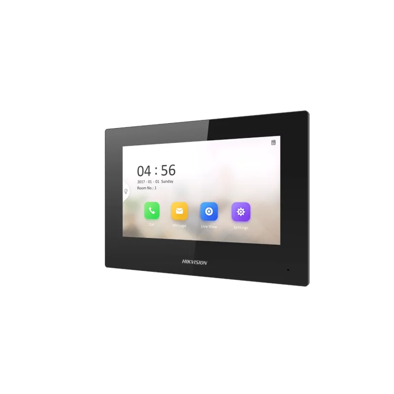 Kontrolsat - Monitor Interior de Vídeoporteiro Hikvision DS-KH6320-LE1 (Preto) – Ecrã 7” Touch, PoE, Áudio Bidirecional