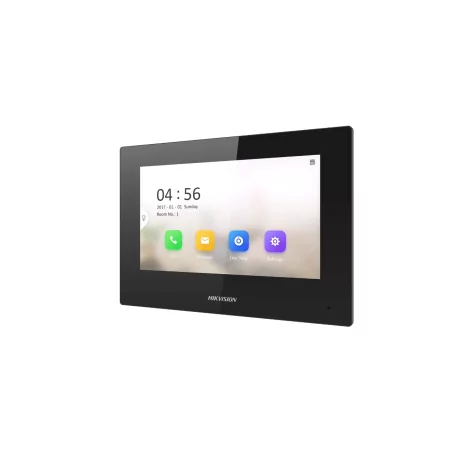 Kontrolsat - Monitor Interior de Vídeoporteiro Hikvision DS-KH6320-LE1 (Preto) – Ecrã 7” Touch, PoE, Áudio Bidirecional