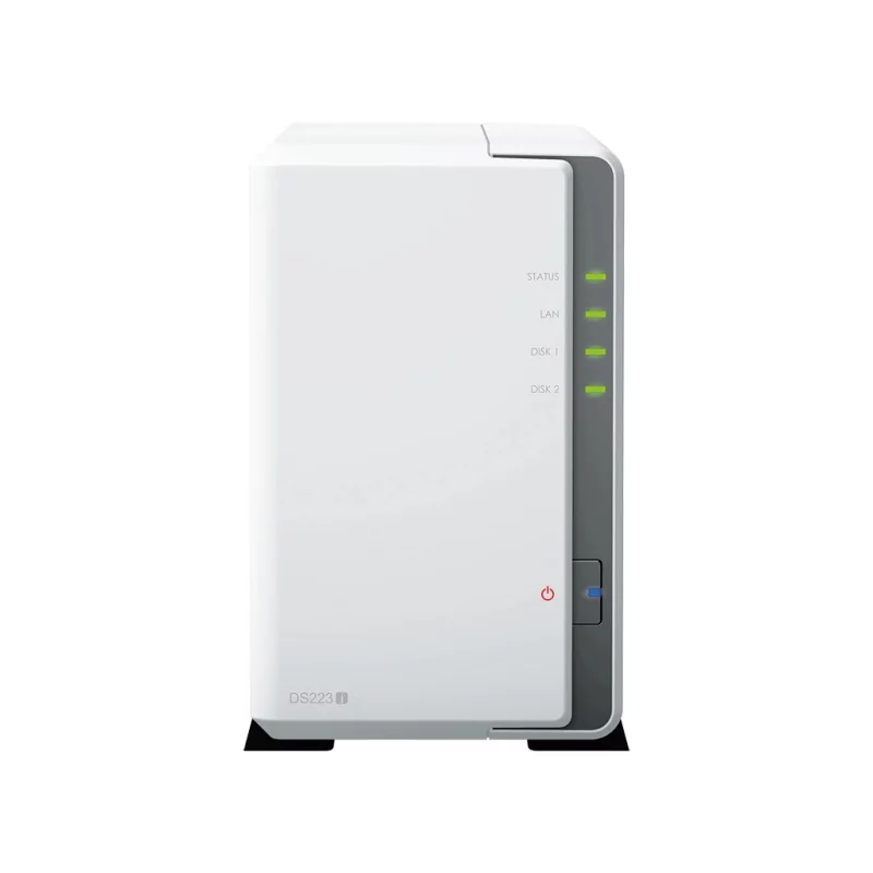 Kontrolsat - NAS Synology DiskStation DS223j | 2 Baías | CPU 4-Core Realtek RTD1619B | RAM 1GB DDR4 | Branco
