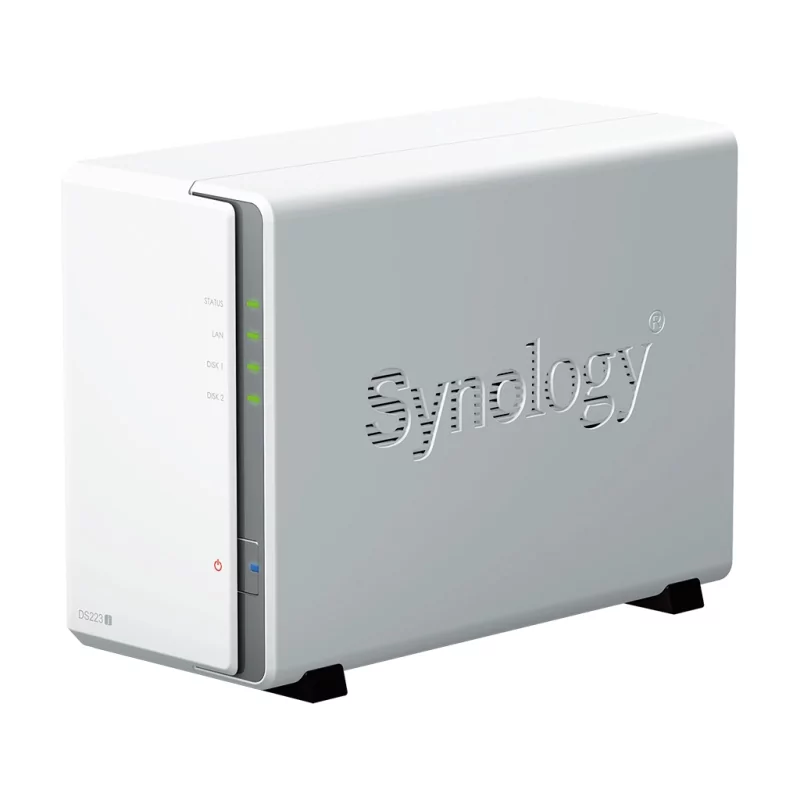 Kontrolsat - NAS Synology DiskStation DS223j | 2 Baías | CPU 4-Core Realtek RTD1619B | RAM 1GB DDR4 | Branco