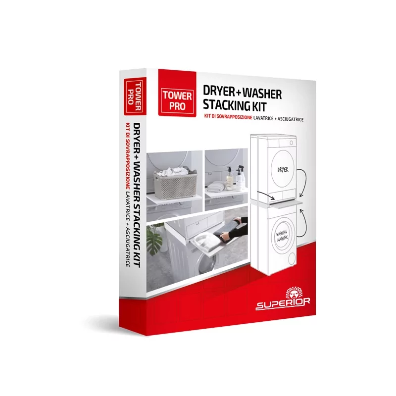 Kontrolsat - Superior Electronics Kit de Empilhamento Máquina Lavar Secar - Organização Espaço Extraível