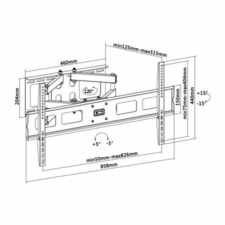 Kontrolsat - Aisens Professional TV Mount 37"-90" WT70TSLE-029 Kontrolsat - Aisens Professional TV Mount 37"-90" WT70TSLE-029