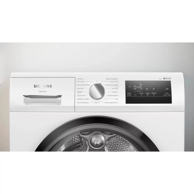 Kontrolsat - Máquina Secar Roupa Siemens iQ300 WT43HV91ES (8kg - Bomba Calor - A++) - Secagem Eficiente