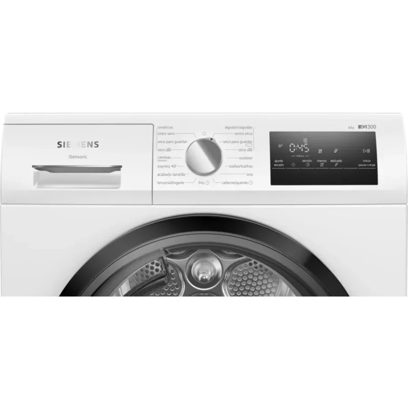 Kontrolsat - Máquina Secar Roupa Siemens iQ300 WT43HV91ES (8kg - Bomba Calor - A++) - Secagem Eficiente