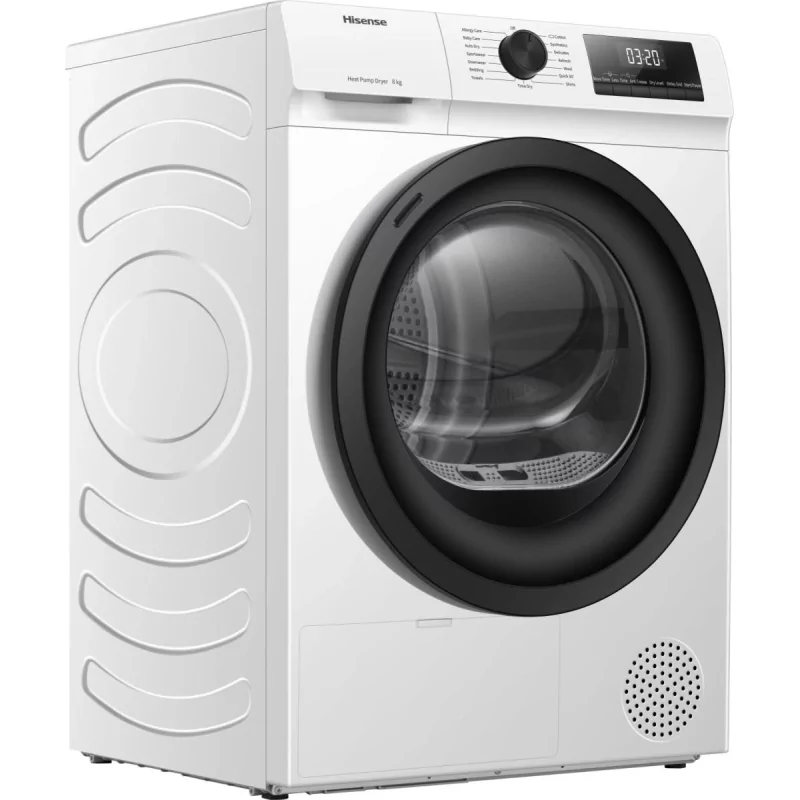 Kontrolsat - Máquina Secar Roupa Hisense DHQE800BW (8kg - Bomba de Calor - D)