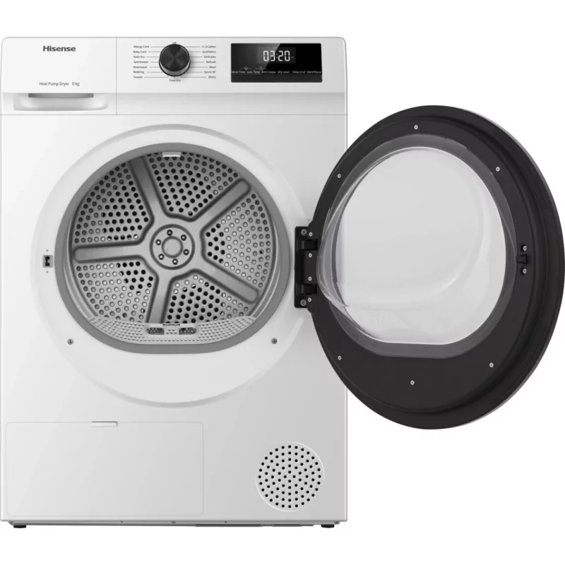 Kontrolsat - Máquina Secar Roupa Hisense DHQE800BW (8kg - Bomba de Calor - D)