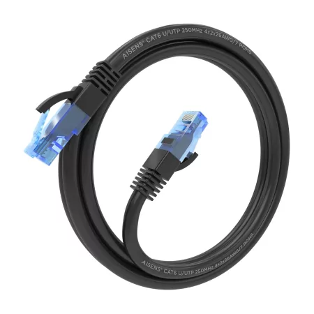 Kontrolsat - Cabo de Rede RJ45 AWG26 CCA UTP Cat6 Aisens - 1M - Preto