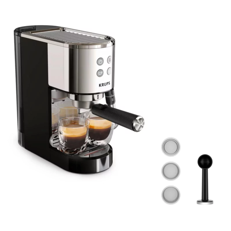 Kontrolsat - Coffee Machine Semi-automatic Espresso Machine Krups Virtuoso XP444C10 (15 bar - Stainless Steel + Black) Kontrolsat - Coffee Machine Semi-automatic Espresso Machine Krups Virtuoso XP444C10 (15 bar - Stainless Steel + Black)