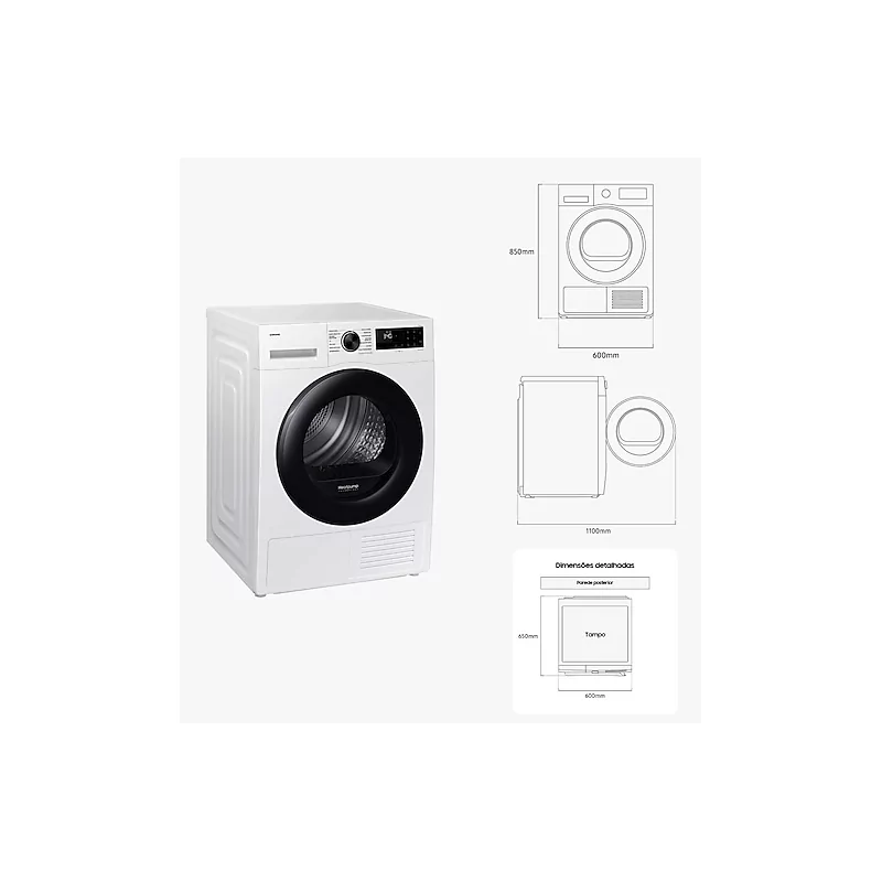 Kontrolsat - Samsung Clothes Dryer 9kg Heat Pump - DV90DG52A0AEEP