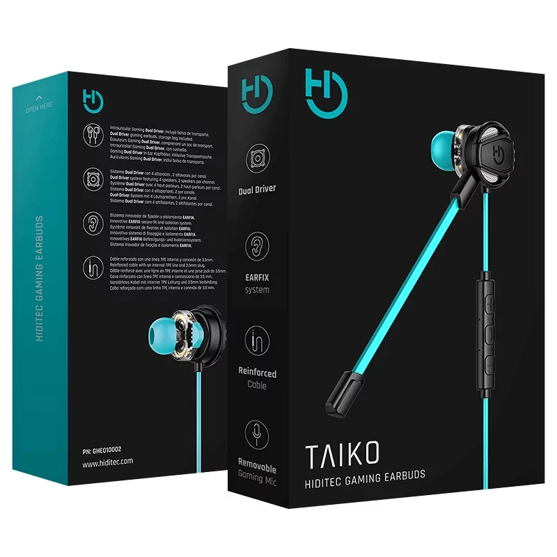 Kontrolsat - Auriculares Gaming Intra-Auriculares Hiditec Dual Driver - Taiko Gaming
