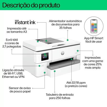 Kontrolsat - Impressora Multifunções HP OfficeJet Pro 9720e AiO - A3 Kontrolsat - Impressora Multifunções HP OfficeJet Pro 9720e AiO - A3