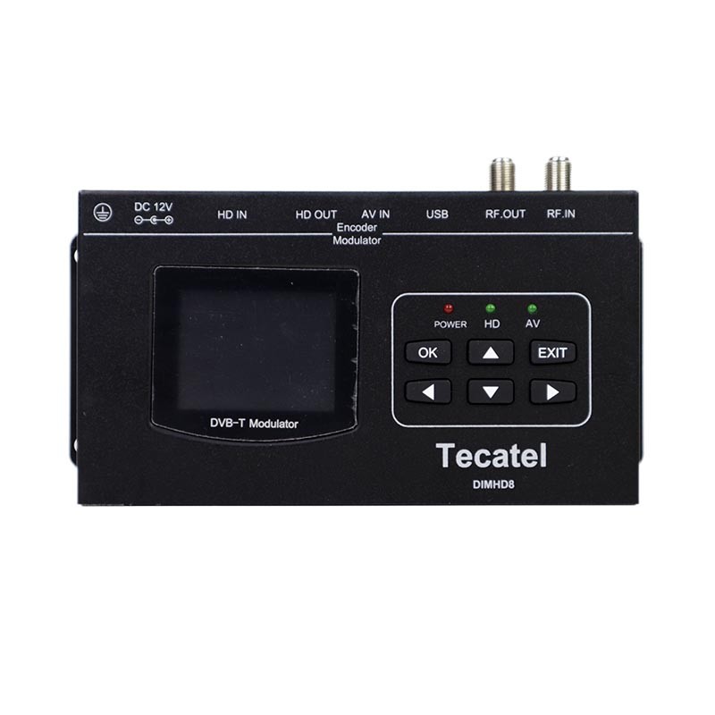 Modulador Tecatel Full HD COFDM ent-sai HDMI USB A/V em RCA