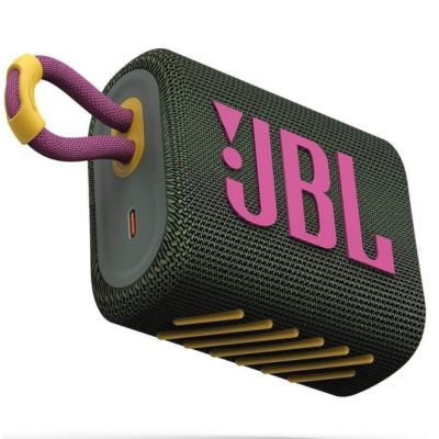 Coluna Portátil JBL GO 3 - IP67 - Verde/Rosa - GO3GRNPNK